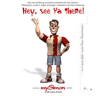 mySimon.com Launch Party Invitation Card