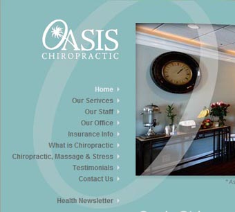 Screenshot Oasis chiropractor Website