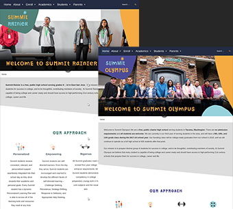 Screenshots of Summit Public Schools Parent Portals Design